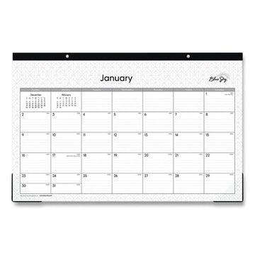 Blue Sky® Enterprise Desk Pad, Geometric Artwork, 17 X 11, White-gray Sheets, Black Binding, Clear Corners, 12-month (jan-dec): 2022 freeshipping - TVN Wholesale